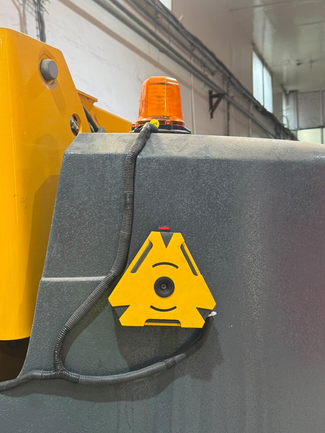 Vision AI unit mounted on heavy machinery